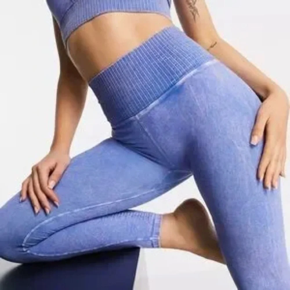 FP FREE PEOPLE MOVEMENT Good Karma Blue Pink High Waisted Leggings